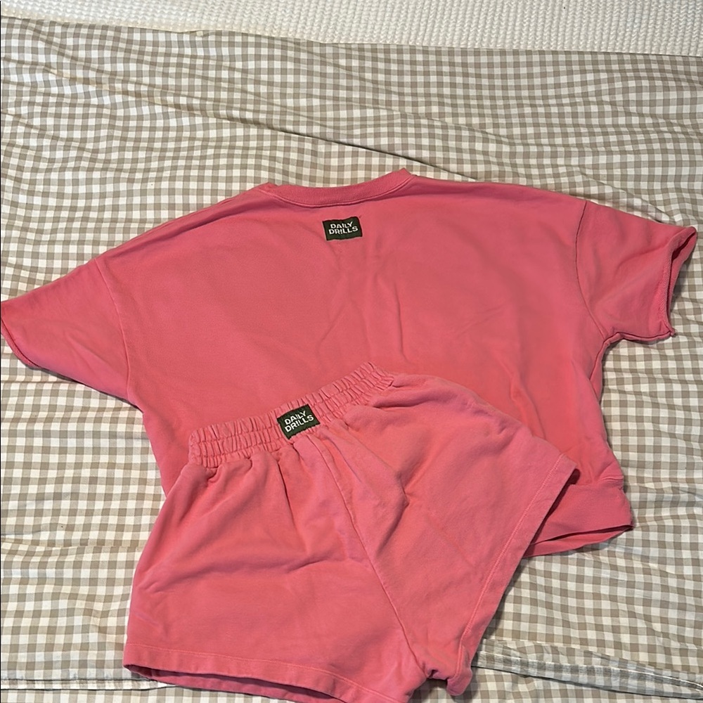 Daily Drills Pink Sweatshirt and Shorts Set